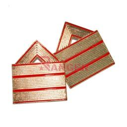 [130885-SGT1T] GALON METALICO M5 PAR SARGENTO 1º TIERRA ROJO-DORADO