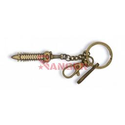 [09828] LLAVERO ESPADA ESTRIADA ZAMAK DORADO