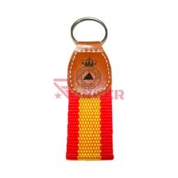 [111616-PCE] LLAVERO ESPAÑA NYLON CUERO PROTECCION CIVIL
