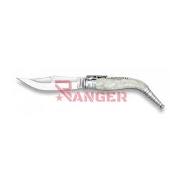 NAVAJA BANDOLERA IMITACIÓN NACAR 8 CM Blanco