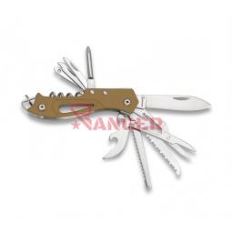Navaja multiusos 10 usos acero inoxidable Tan