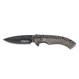 NAVAJA DE HOJA DE ACERO INOXIDABLE CON DISEÑO SERPIENTE ESQUELETO