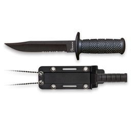 Cuchillo de cuello con funda ABS hoja de 5,8 cm acero 3CR13MOV