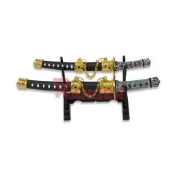 [32139] KATANA MINI TOLE10 2PCS 16CM/18.4CM C/PEANA NEGRA-GRIS