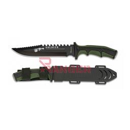 [32405] CUCHILLO ALBAINOX SOLDIER FUNDA ABS VERDE-NEGRO