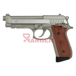 [210527] PISTOLA TAURUS PT92 CO2  PLATA/MADERA
