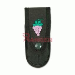 [78554] FUNDA NAVAJA PIELCU BORDADA UVA VERDE