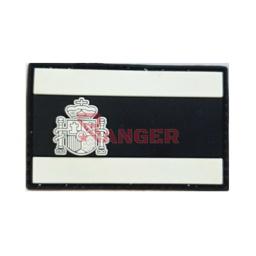 [CZ2168-BKWH] PARCHE PVC BANDERA ESPAÑA FLUORESCENTE NEGRO-BLANCO