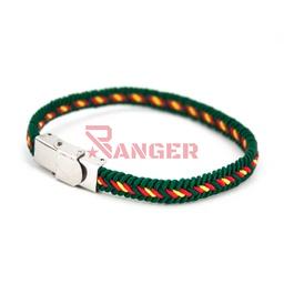 [002033-OD] PULSERA ESPAÑA CIERRE PLATA METALICO VERDE