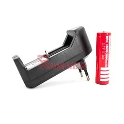 [SS-3517] CARGADOR Y PILA LITIO RECARGABLE KIT NEGRO
