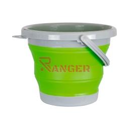 CUBO PLEGABLE GRIS-VERDE 5 LITROS