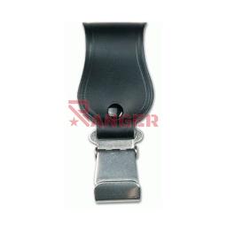 [75900] PORTA MOSQUETON PIELCU CUERO Y METAL NEGRO