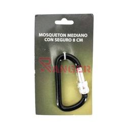 [15922060] MOSQUETON MEDIANO C/SEGURO 8CM NEGRO-PLATA
