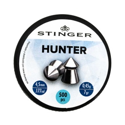 [STP00245] PERDIGONES STINGER HUNTER SPORT 4.5MM PUNTA 500PCS PLATA