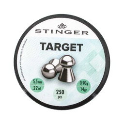 [STP00155] PERDIGONES STINGER TARGET 5.5MM PUNTA RED. 250PCS PLATA