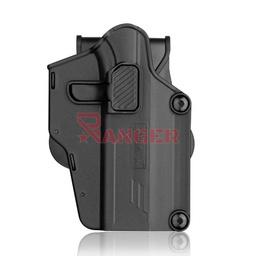 [2-R2UH100/AM-UH] FUNDA PISTOLA RIGIDA AMOMAX  UNIVERSAL AM-UH NEGRA