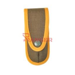 [78308-82] FUNDA NAVAJA PLANA VERDE RIBETE MOSTAZA
