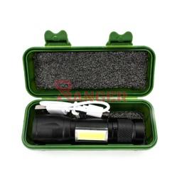 LINTERNA LED RECARGABLE C/USB GRANDE CAJA VERDE
