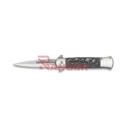[18283] NAVAJA ALBAINOX CALAVERAS 9.4CM NEGRO/PLATA