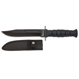 Cuchillo táctico hoja 10,8 cm acero 3CR13MOV mango ABS con funda de nylon longitud total 19 cm