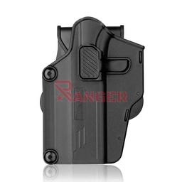 [2-R2UH100L/AM-UHL] FUNDA PISTOLA RIGIDA ZURDOS AMOMAX UNIVERSAL AM-UH NEGRA