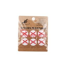 [DB-1523] PEGATINA BORGOÑA ABULTADA REDONDA 6PCS