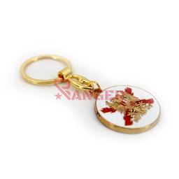[DB-2236] LLAVERO BORGOÑA AGUILA REDONDO BLANCO-ROJO