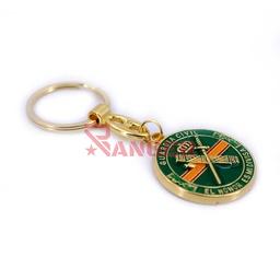 [DB-2232] LLAVERO GUARDIA CIVIL REDONDO VERDE-DORADO
