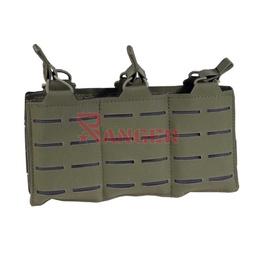 Funda porta cargadores triple para M4 Molle corte láser Verde