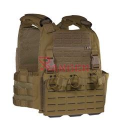 Chaleco portaplacas modular Molle corte láser Cordura 1000D porta cargadores M4 ajustable Coyote