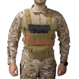 Chaleco portacargadores de pecho Molle corte láser nylon Coyote