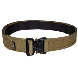 CINTURÓN TÁCTICO 45 MM CON HEBILLA TIPO COBRA Y GANCHO LÁSER COYOTE