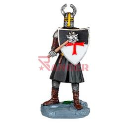 [39531] FIGURA TEMPLARIO MAZA Y ESCUDO 8 CM NEGRA