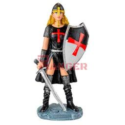 [39539] FIGURA TEMPLARIA ESPADA Y ESCUDO 18 CM NEGRA