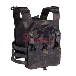 Chaleco portaplacas de Cordura con sistema MOLLE corte láser triple portacargador M4 y placas dummy EVA
