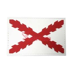 PARCHE PVC BORGOÑA CON CIERRE DE GANCHO Y BUCLE ROJO