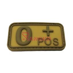 Parche PVC grupo sanguíneo 0 positivo Tan