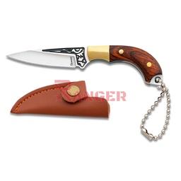 [32711] CUCHILLO ALBAINOX MINI MADERA 9.2CM C/FUNDA