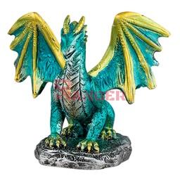 [39587] FIGURA RESINA DRAGON ALAS 7.5 CM VERDE