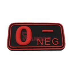 PARCHA PVC CON VELCRO GRUPO SANGUÍNEO 0 NEGATIVO