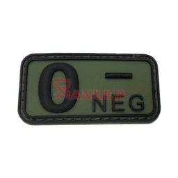 Parche PVC grupo sanguíneo 0 negativo con velcro Verde