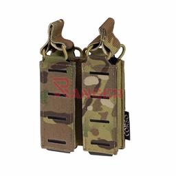 PORTACARGADORES DOBLE PARA PISTOLA MOLLE CORTE LÁSER MULTICAM