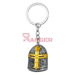[39543] LLAVERO TEMPLARIO CASCO RESINA GRIS