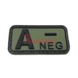 Parche PVC grupo sanguíneo A negativo con velcro Verde