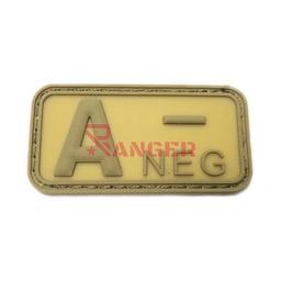 Parche PVC grupo sanguíneo A negativo Tan