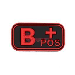 PARCHE PVC GRUPO SANGUÍNEO B POSITIVO CON VELCRO