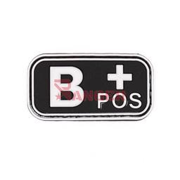 Parche PVC grupo sanguíneo B positivo con velcro