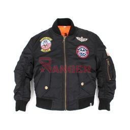 CAZADORA BOMBER IMMORTAL NIÑO PARCHES NEGRA