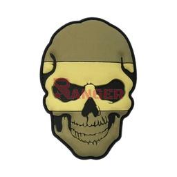 Parche PVC 3D con calavera España con velcro Tan