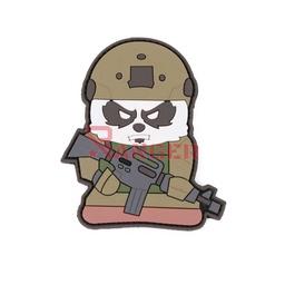 Parche PVC 3D oso panda táctico con fusil Verde